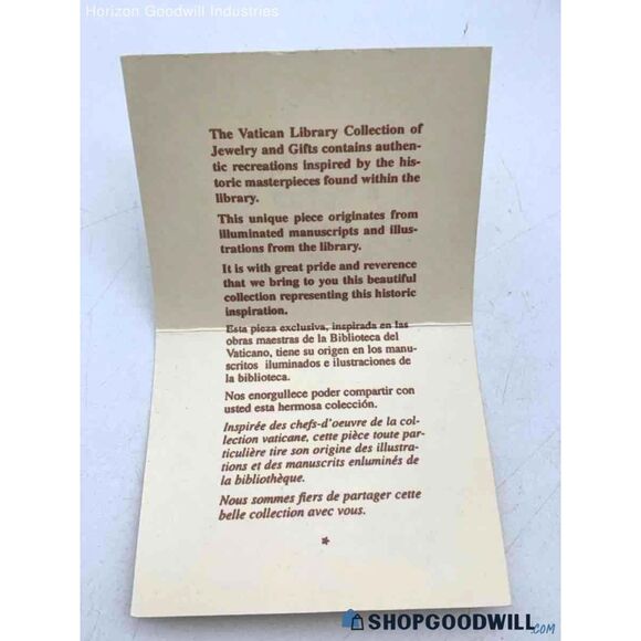 IOB The Vatican Library Collection Gold Tone St. Patrick Cameo Locket Necklace - Picture 7 of 9